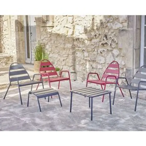 Fauteuil de jardin Fun métal rouge 68x71xH76cm