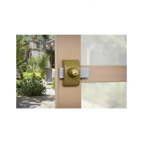 Verrou double entrée Design 5 pour porte d'entrée, cylindre 40mm, acier, 3 clés, bronze - THIRARD