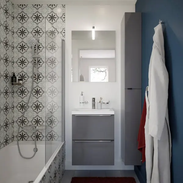 Miroir + luminaire Aruna H. 70 x L. 60 cm