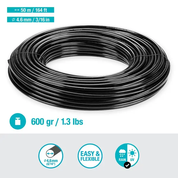 Tuyau de raccordement de micro-irrigation Ø 4,6 mm - 50 m - GARDENA
