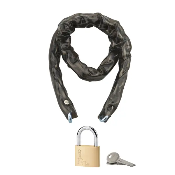Chaine gainée à clé PVC Loops, vélo, barrières, Ø4mm, 0.6m, cadenas 40mm, 2 clés - THIRARD
