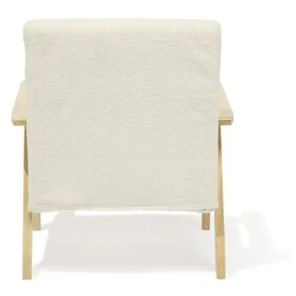 Fauteuil Joséphine curly effet laine bouclée blanc - L64xP70xH76 cm