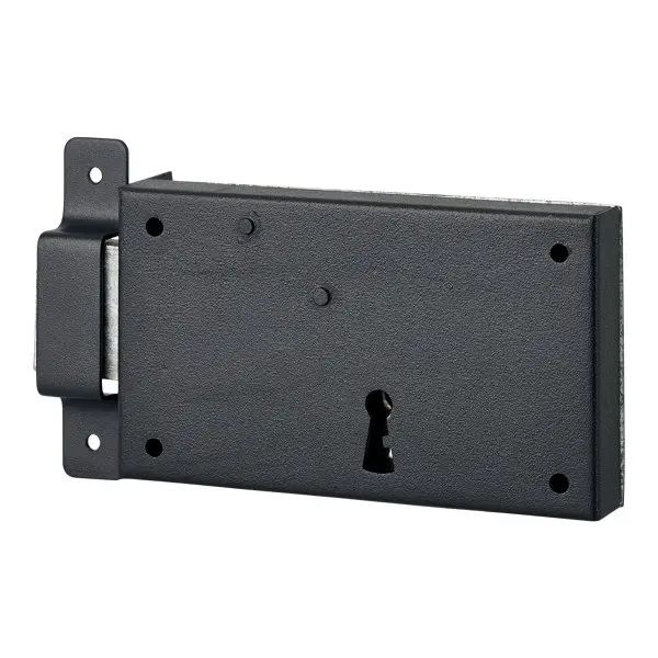 Serrue applique horizontale 140X80 laqué noire gauche, 1 clé