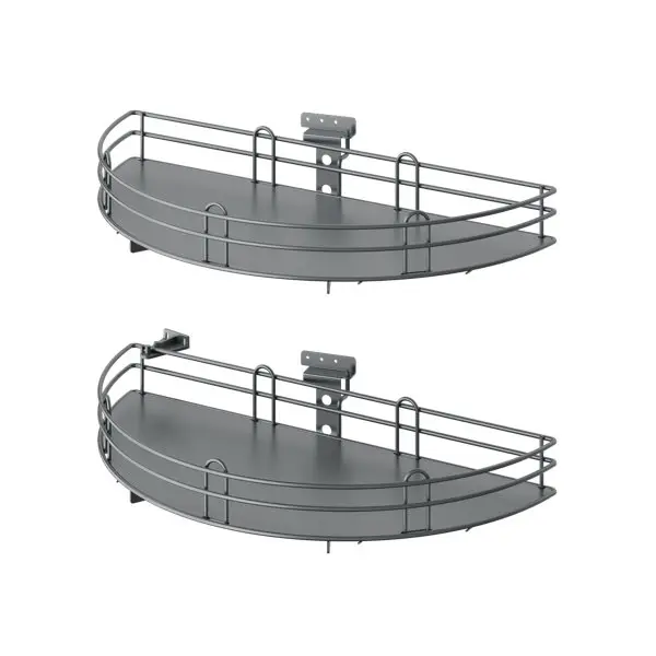 Rangement demi-lune gris mat pour meuble bas largeur porte 40 cm