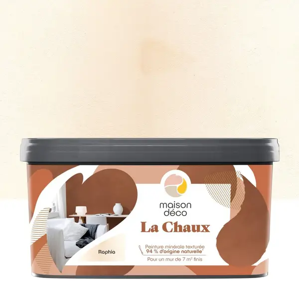 Peinture a effet, La chaux MAISON DECO, raphia, extramat, 2.5 l - MAISON DECO