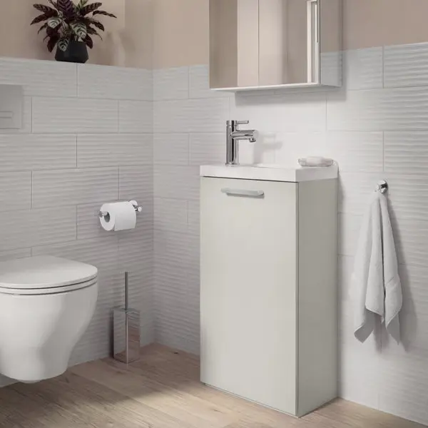 Meuble lave-mains à poser gris perle IDALIE 79 x 43,5 x 23,2 cm