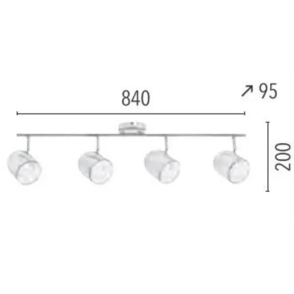 Plafonnier Laiton Olivia, 4xE27 Max 60 W, IP20, 230V AC, Classe I - Spot-Light