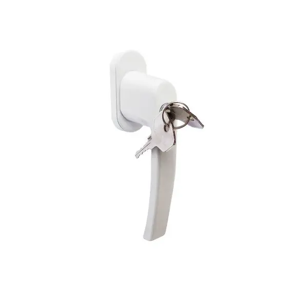 Poignee de fenetre a cle ACBAT Keys, aluminium mat blanc - KINTECH