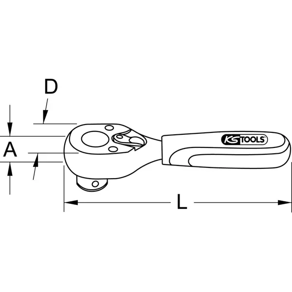 Cliquet réversible porte-embouts 72 dents bi-matière ULTIMATE® 3/8'', 10 mm