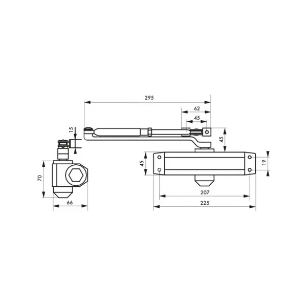 Ferme-porte automatique hydraulique force 5, noir - THIRARD