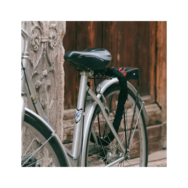 Chaîne acier gainé nylon Loops, vélo, moto, barrières, 1.5m, noir, cadenas, 2 clés - THIRARD
