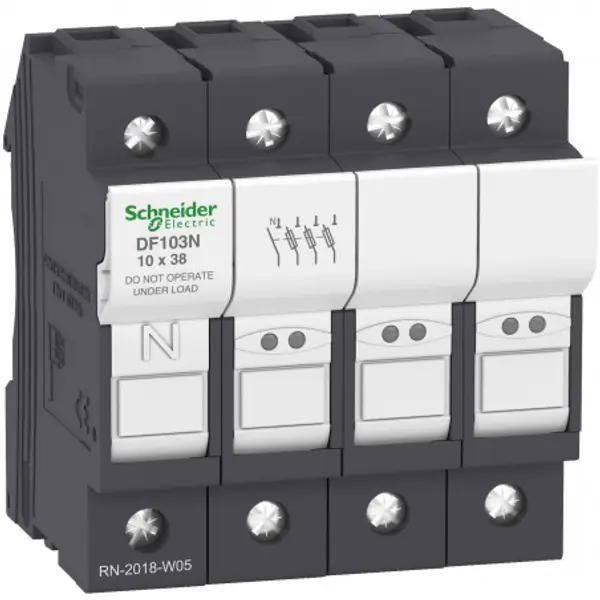DF103N Porte fusible à tiroir 32A - 3P+N - pour fusibles 10x38mm - Schneider Electric TeSys DF
