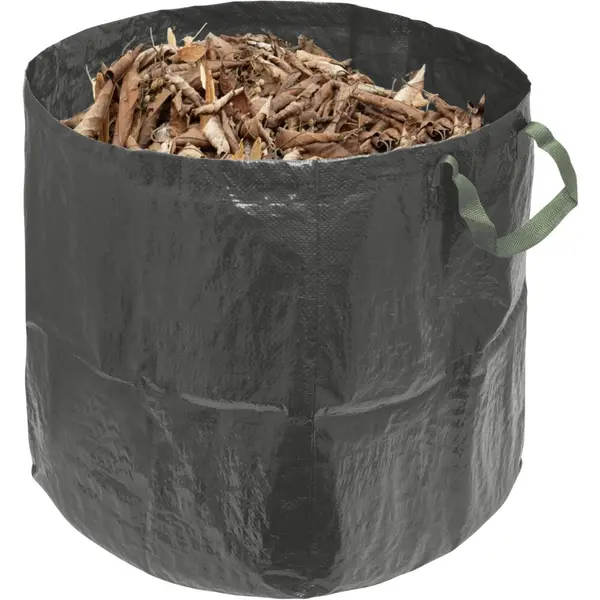 Sac de jardin 80L plastique vert avec poignées Ø45xH55cm
