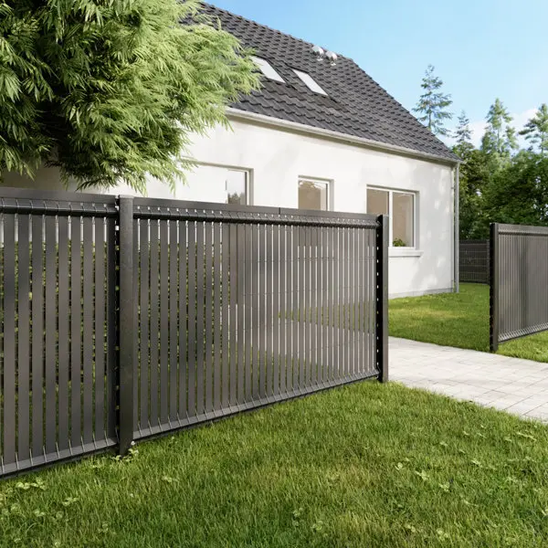 Panneau grillage rigide gris Louga – H. 123 cm