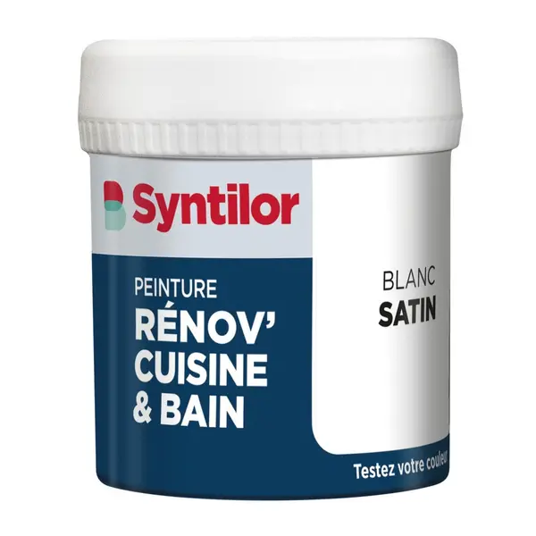 Testeur peinture meuble blanc satin SYNTILOR Renov' cuisine et bain 0.075l - SYNTILOR