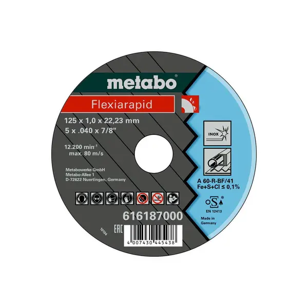Flexiarapid acier inoxydable TF 41 - 125 x 1,0 x 22,2 3 - Metabo