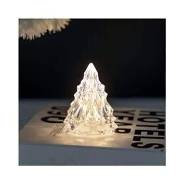 Mini sapin LED façon cristal Ø6xH8cm