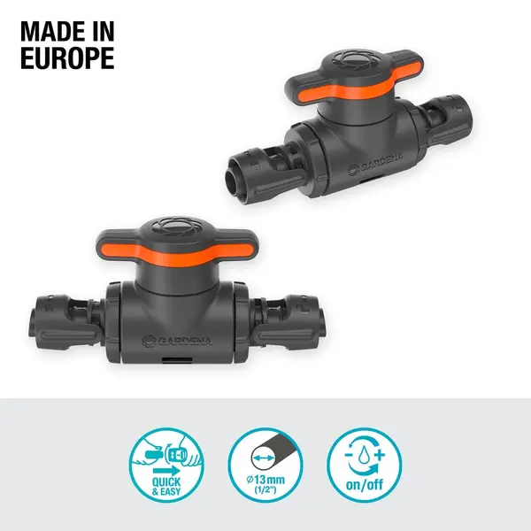 Robinet d'arrêt 13 mm (1/2") - Connexion Quick & Easy - GARDENA