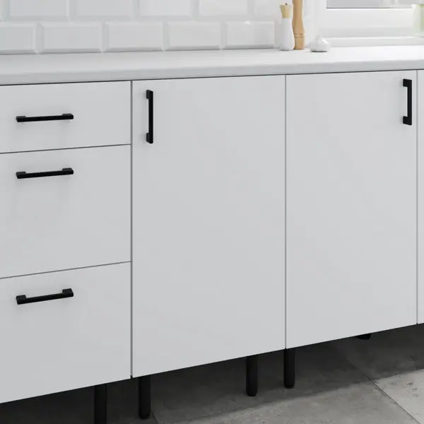 Meuble bas 1 porte "Pragma" - Blanc - L. 40 x H. 86 x P. 59 cm