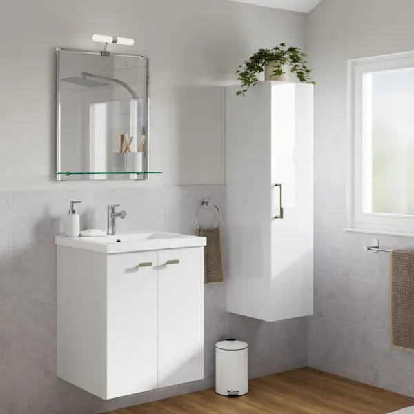 Ensemble salle de bain blanc brillant IDALIE