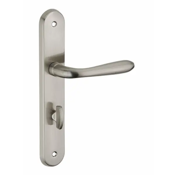 Ensemble de poignées pour salle de bain/toilette Athena à condamnation, carré 7mm, entr'axes 195mm, nickelé brossé - THIRARD