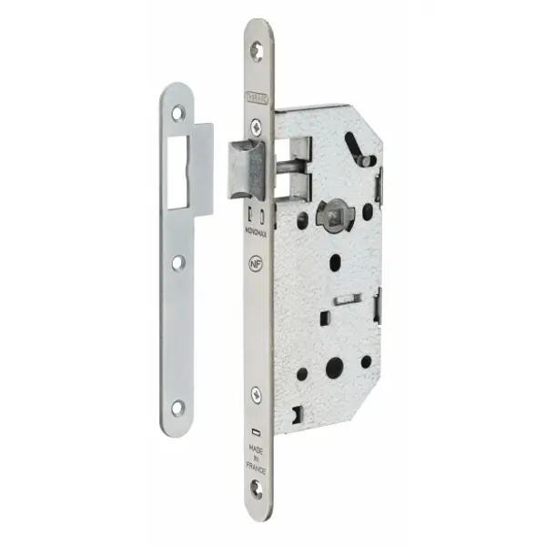 Serrure encastrable Monomax NF bec de cane pour porte intérieur, axe 40mm, bouts ronds - THIRARD