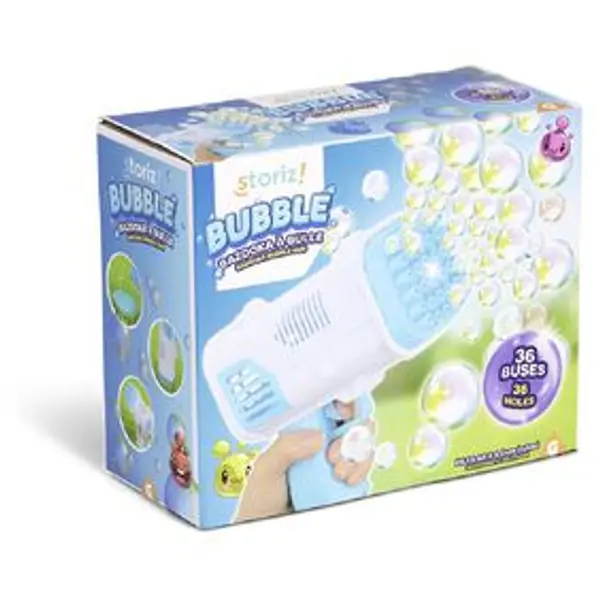 Pistolet à bulles bazooka 36 buses plastique rose