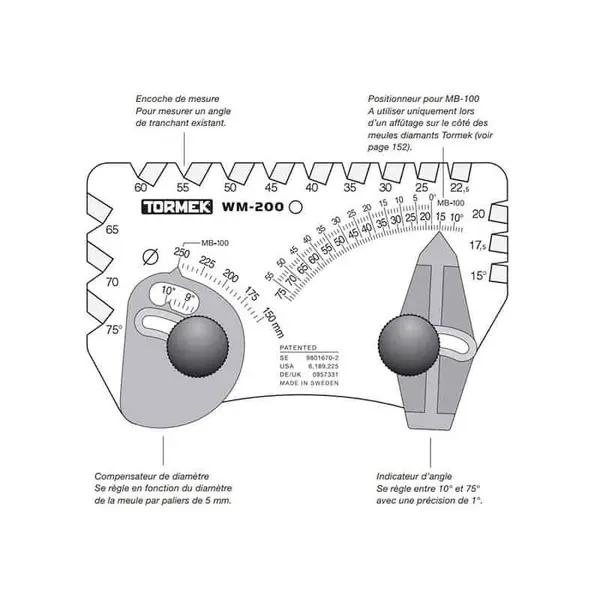 TORMEK Positionneur d'angle - WM-200