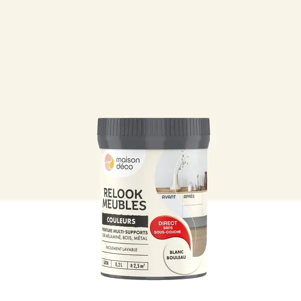 Peinture pour meuble Relook Maison Deco blanc bouleau satiné 0.2L - MAISON DECO