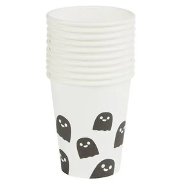 Gobelet carton x10 Halloween fantôme 25cl