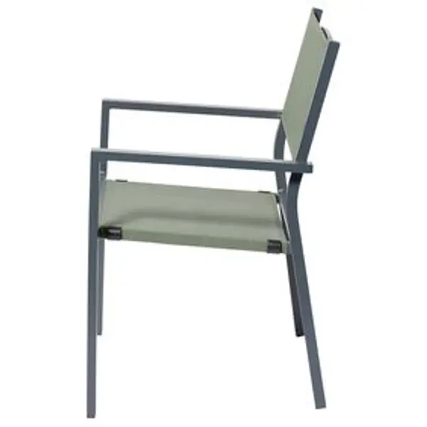 Fauteuil de jardin Oslow aluminium gris textilène vert 59x55,5xH.86 cm
