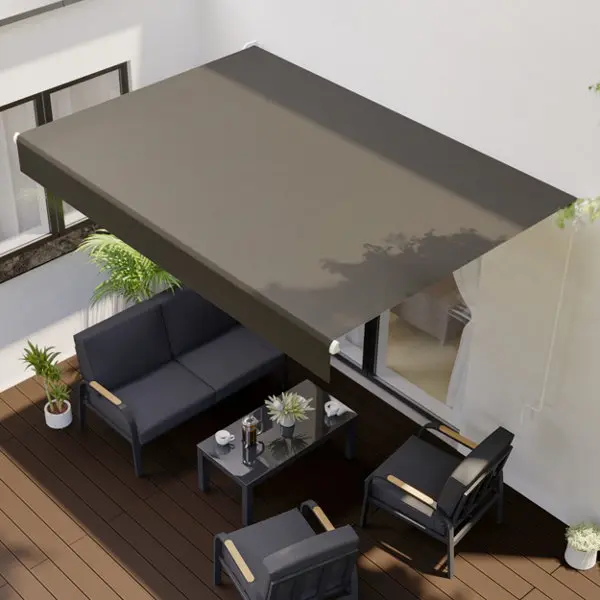 Store banne manuel sans coffre L. 200 x l. 250 x h. 20 cm Taupe