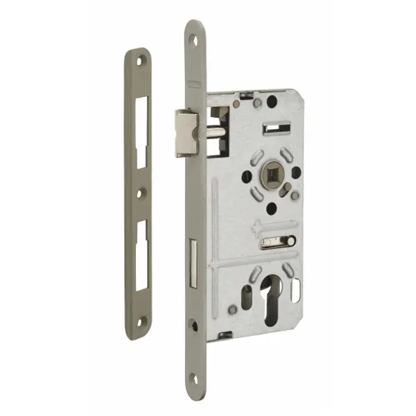 Boitier de serrure encastrable à cylindre pour porte d'entrée, droite, axe 55mm, bouts ronds - THIRARD
