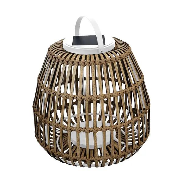 Lampe à poser - NONA - Ø50 x H43 cm - Naturel - Aluminium époxy / Wicker - PROLOISIRS
