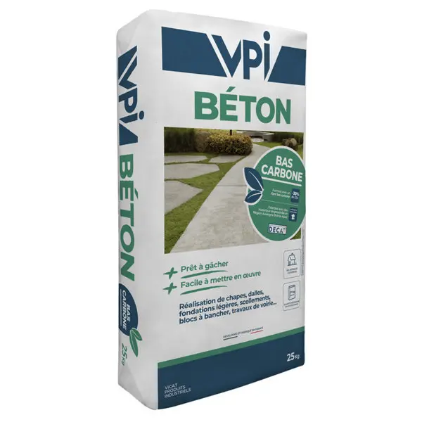 Béton bas carbone pour scellement et petites réparations - sac de 25 kg