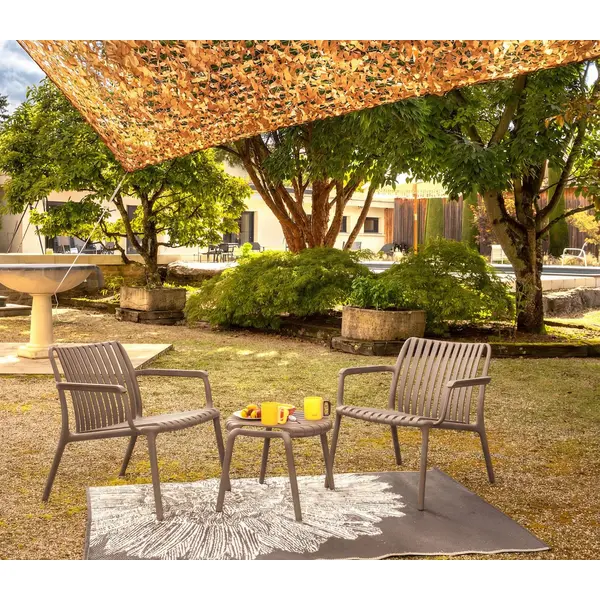 Chaise de jardin - Joysxee - polypropylène recyclé taupe - fauteuil bas - 75,5 x 68 x 73,5 cm - Jardiline