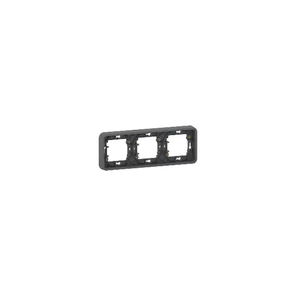 Mureva Styl - Cadre 3 postes horizontal - encastré - IP55 - IK08 - gris - MUR34109