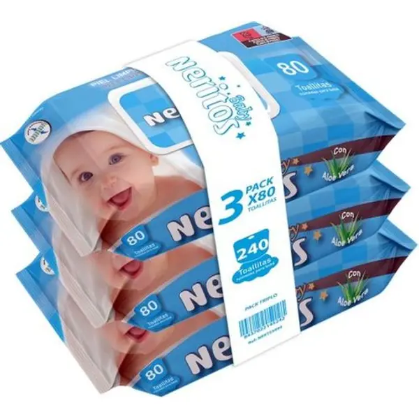 Toallitas Bebe Neritos (80) Pack -3-