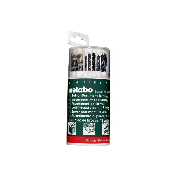 Coffret avec assortiment de 18 forets à métaux, à bois - Metabo