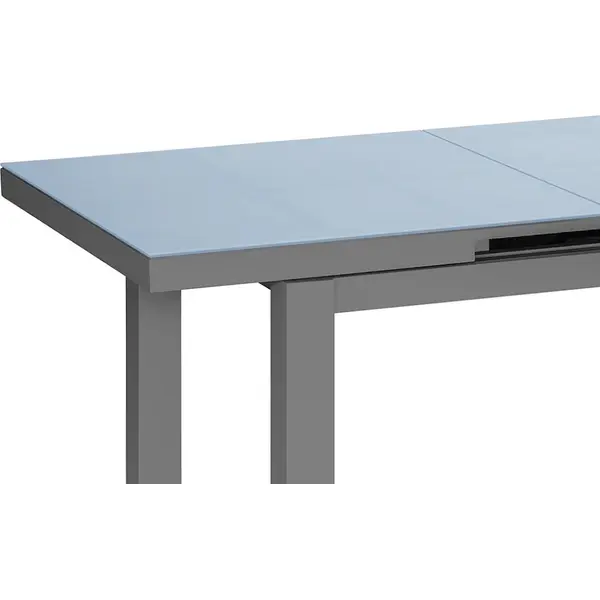 Table de jardin extensible - Ibiza - aluminium anthracite - plateau verre texturé fumé - 8 à 10 personnes - Jardiline