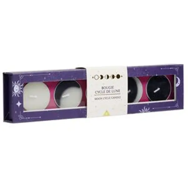 Coffret 5 bougies cycle de lune 24x25cm