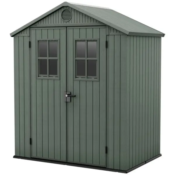 Abri "DARWIN" vert structure résine traitée anti-UV imitation bois soit 1,99 M²