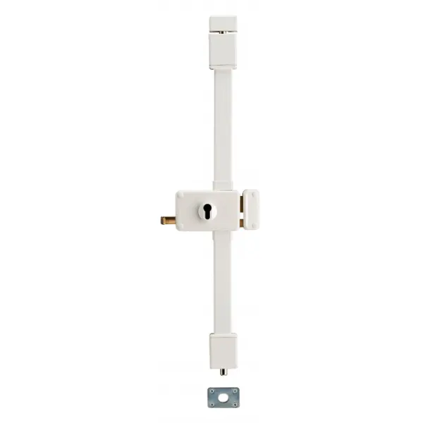 Boitier de serrure en applique Horga à tirage pour porte d'entrée, droite, 3 pts, axe 70mm, blanc - THIRARD