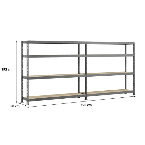 Etagère double Rack MODULÖ - 290 x 50 cm - 8 plateaux - Modulö Storage
