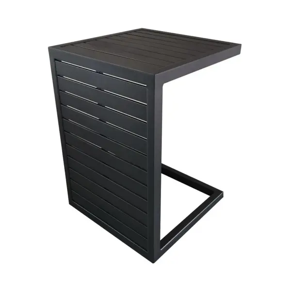 Lot de 2 Tables basses de jardin Lou Side en Aluminium - Plateau à latte - graphite - PROLOISIRS