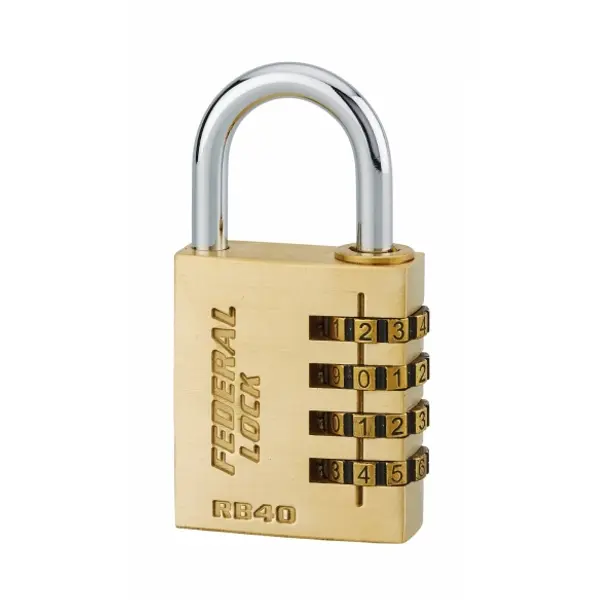 Cadenas à combinaison RB, laiton, 4 chiffres, intérieur, anse acier, 40mm - THIRARD