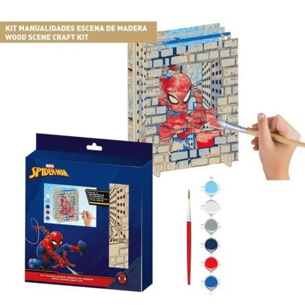 Spiderman Coloreable Madera R-1728
