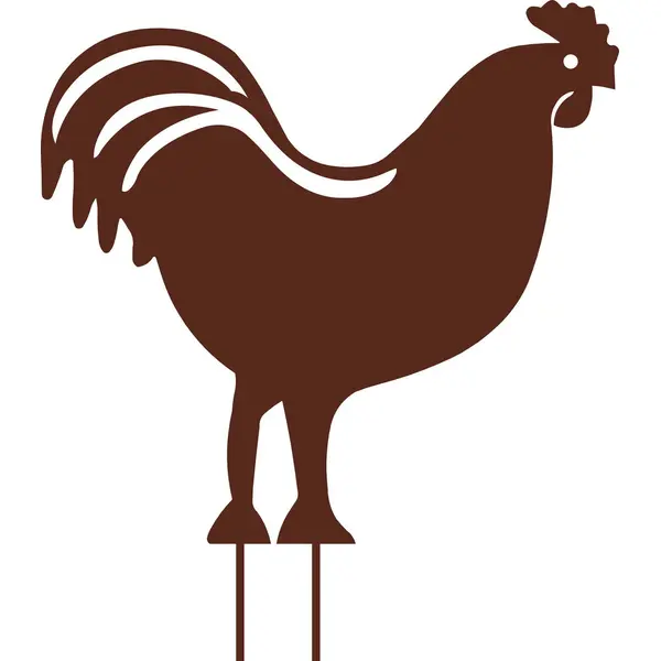 Figurine à piquer coq fer vielli - 42,5x42 cm - Acier époxy - Louis Moulin