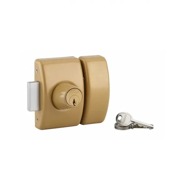 Verrou double entrée Design 5 pour porte d'entrée, cylindre 40mm, acier, 3 clés, bronze - THIRARD