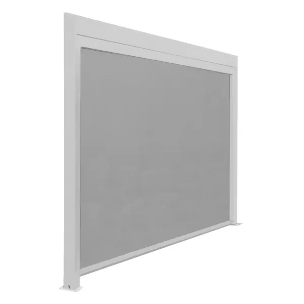 Rideau BioClim 4M pour Pergola Adossée - Aluminium époxy blanc - TPEP perle - PROLOISIRS
